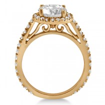 Eternity Pave Halo Diamond Engagement Ring 18K Rose Gold (0.72ct)