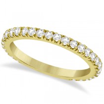 Round Diamond Eternity Wedding Ring 18K Yellow Gold Diamond Band (0.58ct)