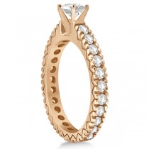 Diamond Eternity Bridal Ring Engagement Set in 14k Rose Gold 0.95ctw