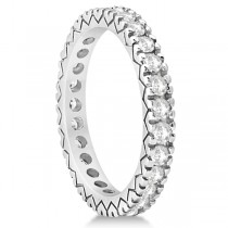 Diamond Eternity Bridal Ring Engagement Set in 14k White Gold 0.95ctw