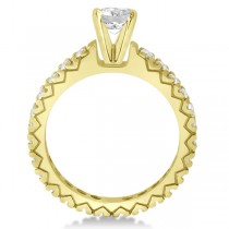 Diamond Eternity Bridal Ring Engagement Set in 14k Yellow Gold 0.95ctw