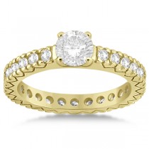 Diamond Eternity Bridal Ring Engagement Set in 18k Yellow Gold 0.95ctw