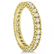 Diamond Eternity Bridal Ring Engagement Set in 18k Yellow Gold 0.95ctw