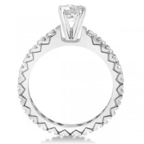 Diamond Eternity Bridal Ring Engagement Set Palladium 0.95ctw
