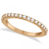 Halo Diamond Engagement Ring & Band Bridal Set 14K Rose Gold (1.12ct)