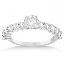 Diamond Accented Engagement Ring Setting 14k White Gold (0.84ct)