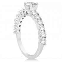 Diamond Accented Engagement Ring Setting 18k White Gold 0.84ct