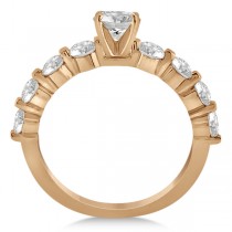 Shared Single Prong Diamond Engagement Ring 14K Rose Gold (0.80ct)