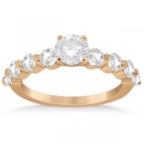 Shared Single Prong Diamond Engagement Ring 18K Rose Gold (0.80ct)