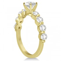 Shared Single Prong Diamond Engagement Ring 18K Yellow Gold (0.80ct)