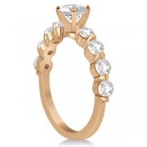 Shared Prong Semi-Eternity Diamond Bridal Set 14k Yellow Gold 1.70ct