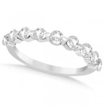 Shared Single Prong Diamond Wedding Ring Palladium (0.90ct)