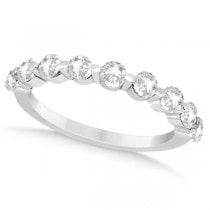 Shared Single Prong Diamond Wedding Ring Platinum (0.90ct)