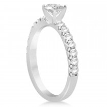 Diamond Accented Engagement Ring Setting 18k White Gold 0.42ct