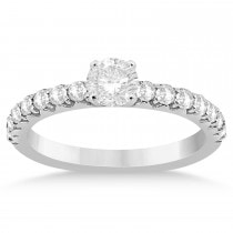 Diamond Accented Bridal Set Setting 14k White Gold (0.90ct)