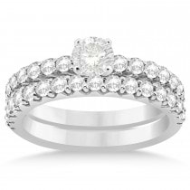 Diamond Accented Bridal Set Setting Palladium 0.90ct