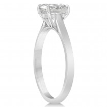 Diamond Solitaire Cushion Cut Engagement Ring 14k White Gold (1.00ct)