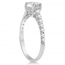 Graduated Diamond Six Prong Engagement Ring 14k White Gold (0.30ct)