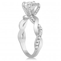 Diamond Twisted Infinity Engagement Ring 14k White Gold (0.32ct)