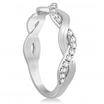 Diamond Twisted Infinity Bridal Set Setting 14k White Gold (0.58ct)