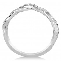 Diamond Twisted Infinity Wedding Ring Band 14k White Gold (0.26ct)
