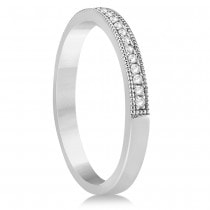 Diamond Accented Wedding Band 14k White Gold (0.18ct)