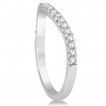 Diamond Floral Engagement Ring Bridal Set 14k White Gold (0.49ct)