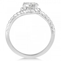 Diamond Twisted Solitaire Engagement Ring 14k White Gold (1.00ct)
