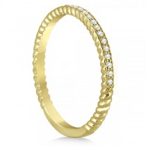 Diamond Twisted Wedding Band in 14k Yellow Gold (0.12ct)