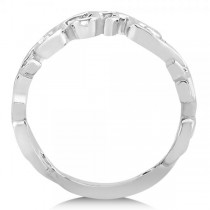 Flower Swirl Wedding Ring Band 14k White Gold
