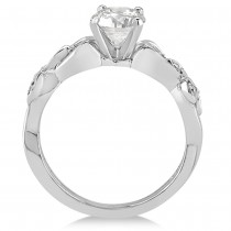 Diamond Vine Leaf Engagement Ring Setting 14k White Gold (0.09ct)