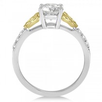 Diamond Celtic Engagement Ring Bridal Set 14k Two Tone Gold (0.38ct)