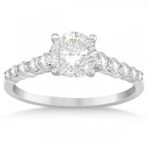 Diamond Accented Engagement Ring Setting 14k White Gold 0.36ct