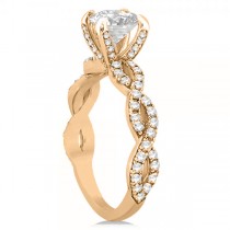 Diamond Infinity Twisted Engagement Ring Setting 14k Rose Gold 0.58ct