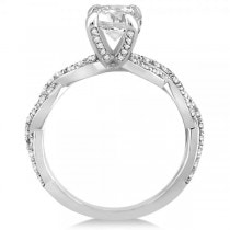 Diamond Infinity Twisted Engagement Ring Setting 14k White Gold 0.58ct
