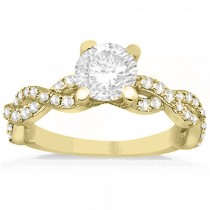 Diamond Infinity Twisted Engagement Ring Setting 14k Yellow Gold 0.58ct
