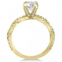 Diamond Infinity Twisted Engagement Ring Setting 18k Yellow Gold 0.58ct