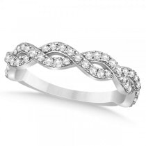 Diamond Twisted Infinity Ring Wedding Band 14k White Gold (0.55ct)