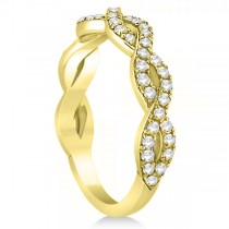 Diamond Twisted Infinity Ring Wedding Band 14k Yellow Gold (0.55ct)