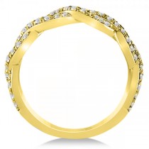 Diamond Twisted Infinity Ring Wedding Band 14k Yellow Gold (0.55ct)