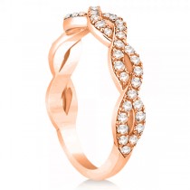 Diamond Twisted Infinity Ring Wedding Band 18k Rose Gold (0.55ct)