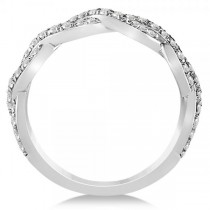 Diamond Twisted Infinity Ring Wedding Band 18k White Gold (0.55ct)