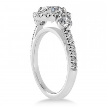 Diamond Fancy Halo Engagement Ring 18k White Gold (0.68ct)