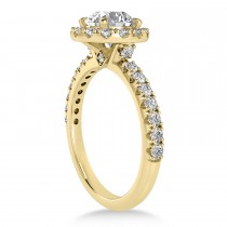 Diamond Sidestone Halo Engagement Ring 14k Yellow Gold (0.61ct)