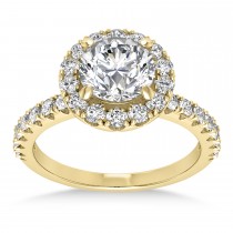 Diamond Accented Halo Bridal Set 18k Yellow Gold (0.97ct)