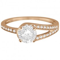 Pave Love-Knot Pave Diamond Engagement Ring 14k Rose Gold (0.20ct)
