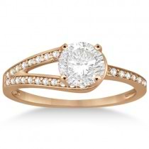 Pave Love-Knot Pave Diamond Engagement Ring 18k Rose Gold (0.20ct)