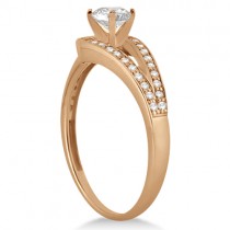Pave Love-Knot Pave Diamond Engagement Ring 18k Rose Gold (0.20ct)