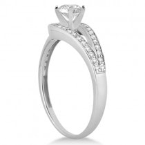 Pave Love-Knot Pave Diamond Engagement Ring 18k White Gold (0.20ct)