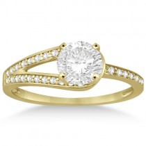 Pave Love-Knot Pave Diamond Engagement Ring 18k Yellow Gold (0.20ct)